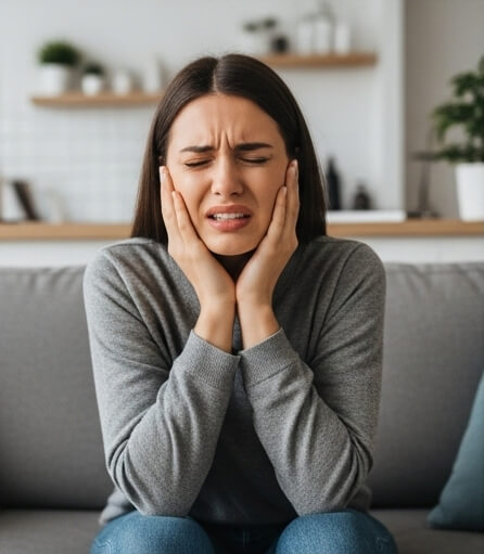 Women image in tooth pain - Emergency dentist Fleet
